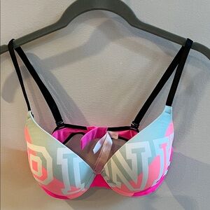 PINK Victoria's Secret Colorful Graphic Padded Underwire Bra